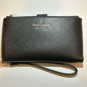 Kate Spade Black Leather Wallet Wristlet